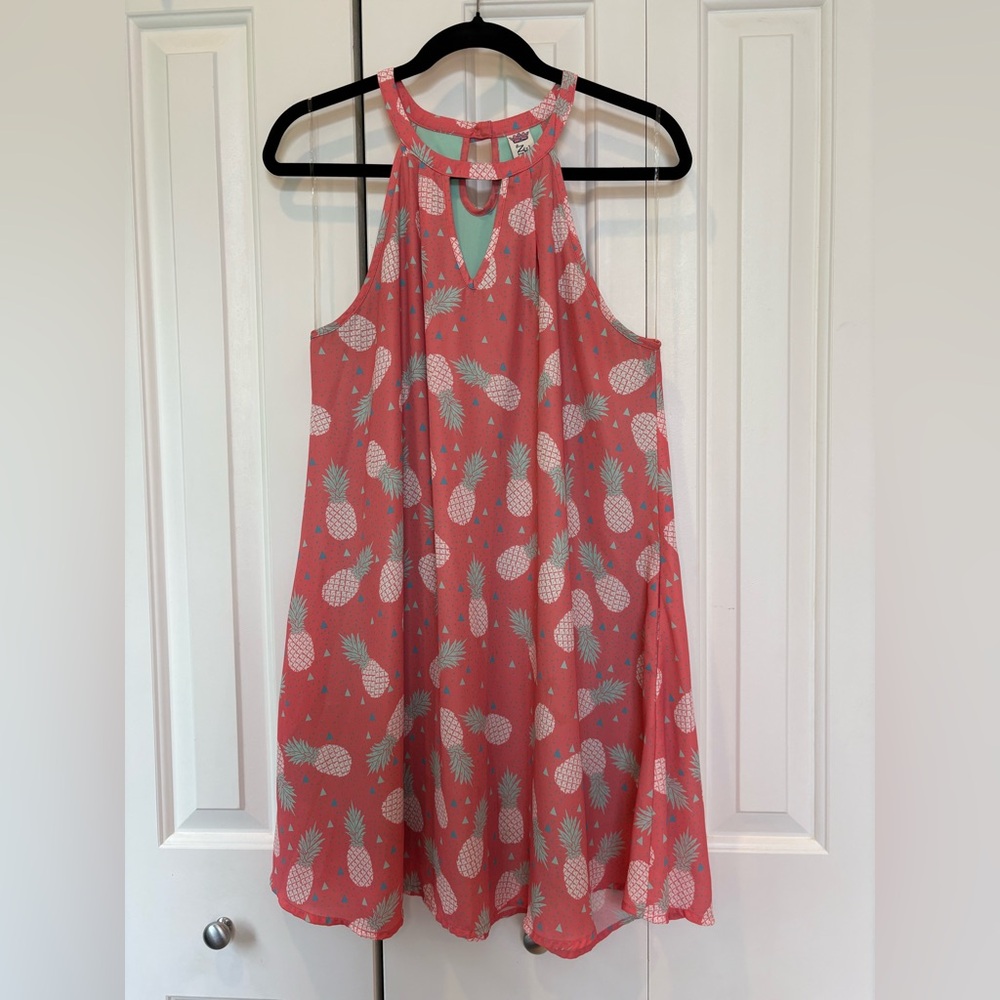 Jadelynn Brooke Pineapple Print Swing Dress - M